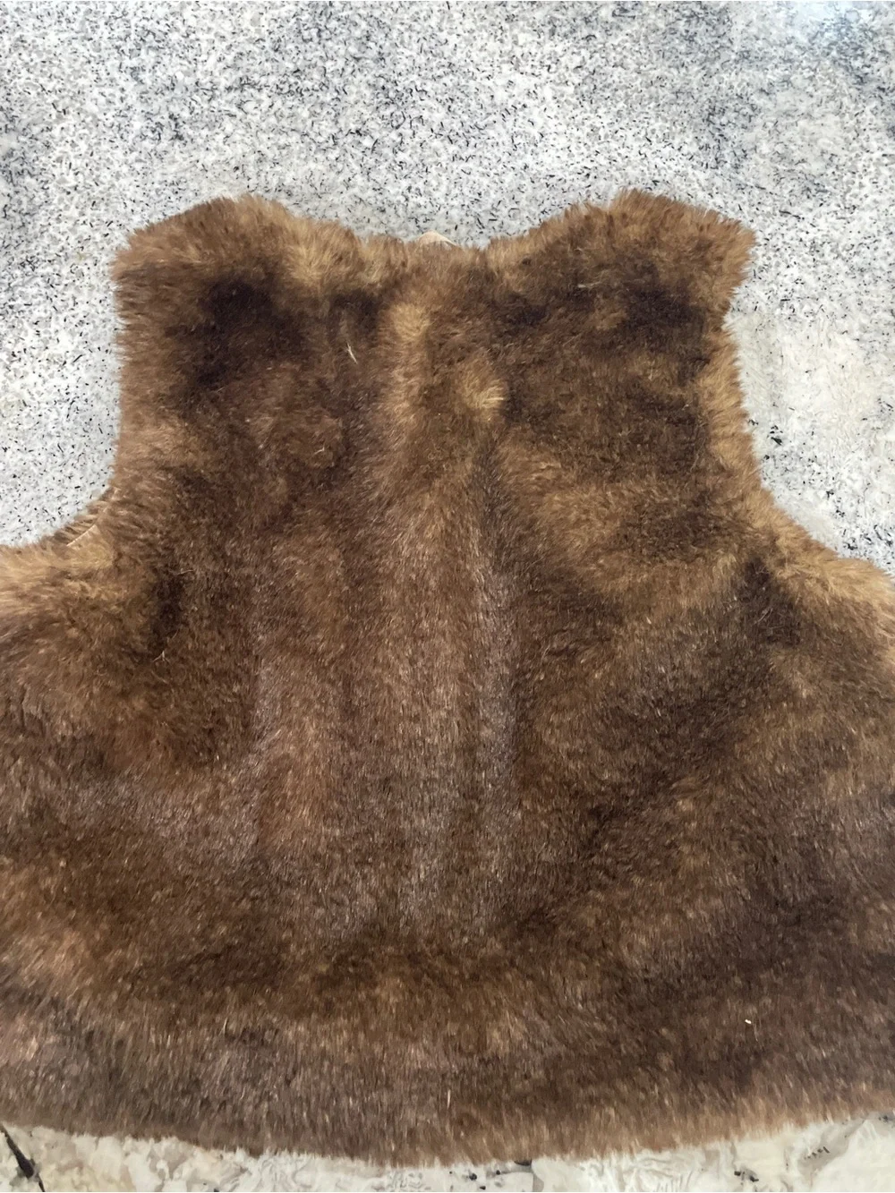 Gymboree Brown Faux Fur Kids Vest with Bow Accent 4T